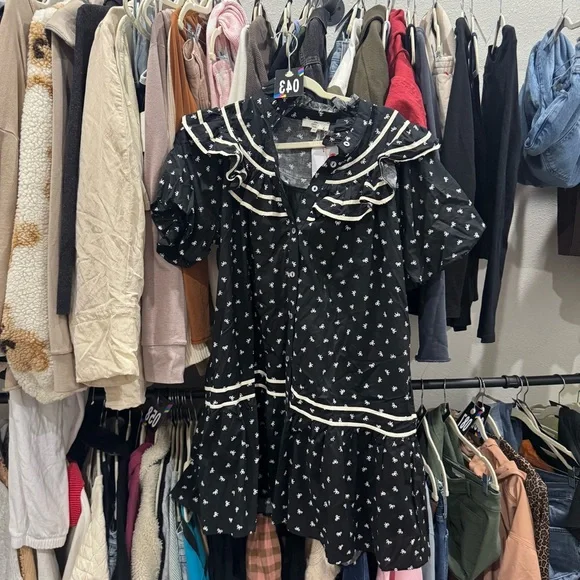 New Entro Boutique Coquette Black Bow Dress Sz M - Picture 3 of 5